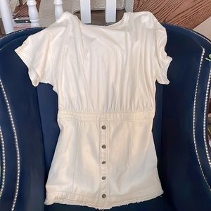 NWT Anthropologie Crème dress with cutout Size 10